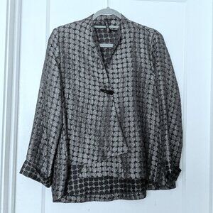 IC by Connie K Jacket Asymmetric Pewter Metallic Lagenlook Size S